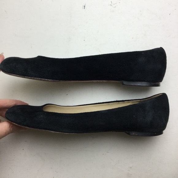 Garnet Hill Signature Black Italian Suede Ballet Flats Size 6.5 - Picture 3 of 11